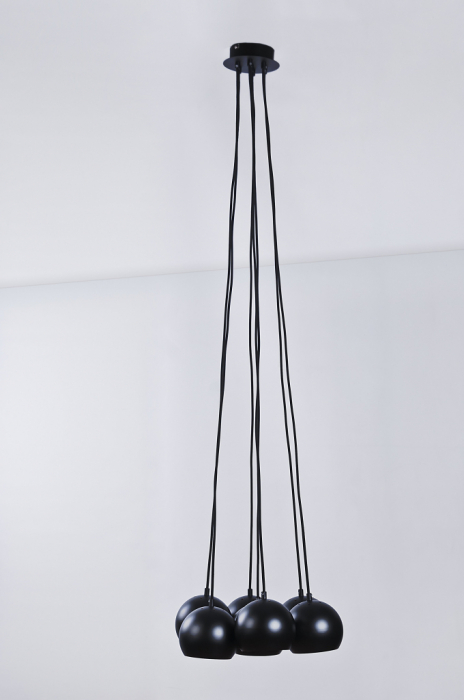 Lustra pendul 7 globuri metal negru lucios/auriu - crom/alb Clopas 45 Ø cm, design modern, AZ 1032 - Azzardo [2]