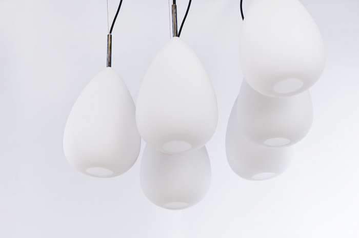 Lustra pendul alba Ares 6 becuri 46x46 cm, sticla/metal crom, AZ 0157 - Azzardo [5]