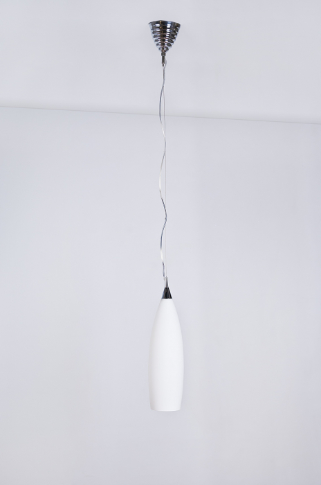 Lustra pendul alba Slim 45 cm, sticla/detalii metal crom, design modern, AZ 0120 - Azzardo [3]