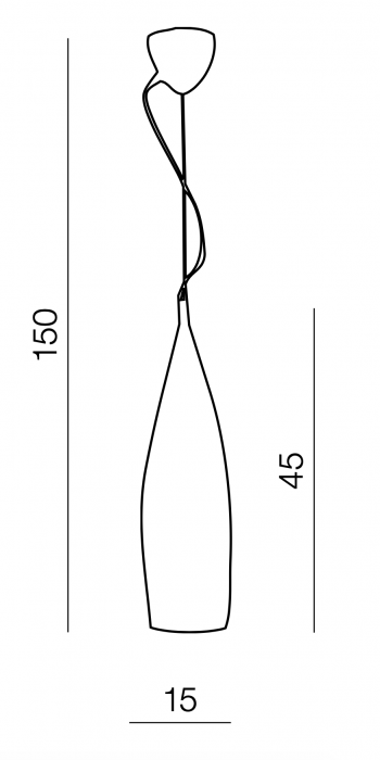 Lustra pendul alba Slim 45 cm, sticla/detalii metal crom, design modern, AZ 0120 - Azzardo [2]