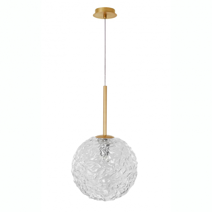 Lustra pendul aurie Fedora Ø15/30 cm, glob sticla structurata, bec LED G9, 9160211 - Novaluce [7]