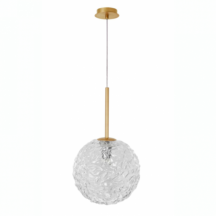 Lustra pendul aurie Fedora Ø15/30 cm, glob sticla structurata, bec LED G9, 9260211 - Novaluce [7]