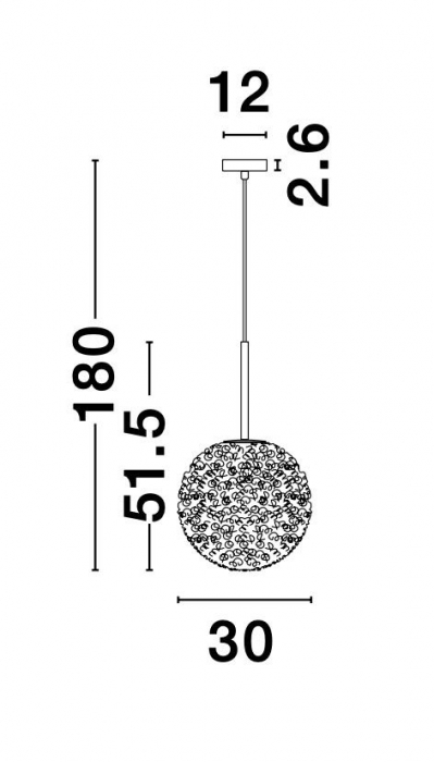 Lustra pendul aurie Fedora Ø15/30 cm, glob sticla structurata, bec LED G9, 9260211 - Novaluce [12]