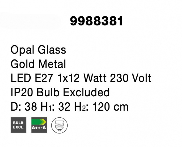 Lustra pendul aurie/neagra Deepak, glob alb sticla, detalii metal, design modern, 9988380 - Novaluce [9]