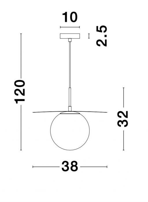 Lustra pendul aurie/neagra Deepak, glob alb sticla, detalii metal, design modern, 9988380 - Novaluce [5]