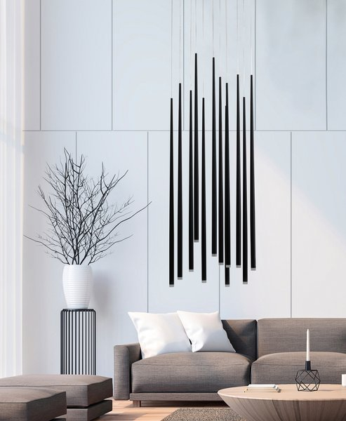 Lustra pendul Cenk 45x75 cm 12 becuri, metal, negru/crom/auriu/alb, iluminare LED, AZ 3420 - Azzardo [5]