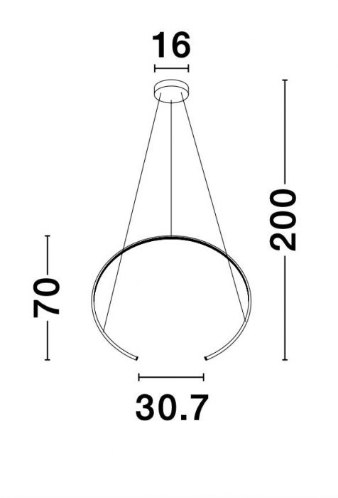 Lustra pendul cerc LED alba/neagra Vilma Ø30 cm, stil minimalist, 9010023 - Novaluce [8]