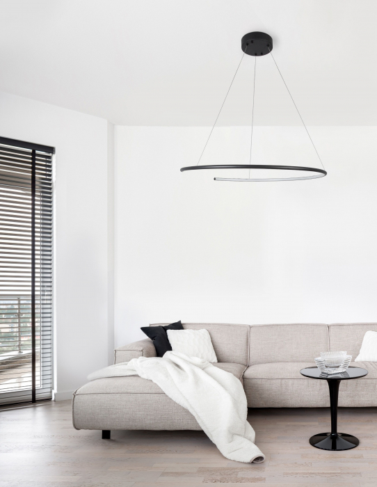 Lustra pendul cerc LED alba/neagra Vilma Ø30 cm, stil minimalist, 9010023 - Novaluce [7]