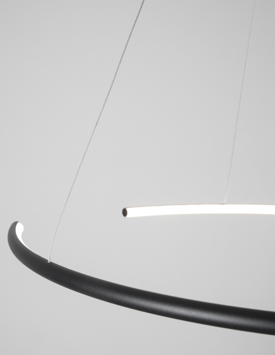 Lustra pendul cerc LED alba/neagra Vilma Ø30 cm, stil minimalist, 9010023 - Novaluce [6]
