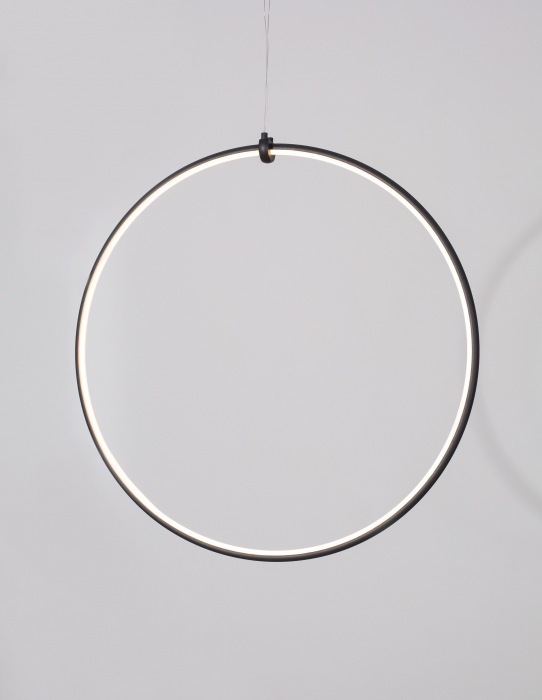 Lustra pendul cerc negru Nikom Ø68 cm iluminare LED dimabila, design minimalist, 9820591 - Novaluce [4]