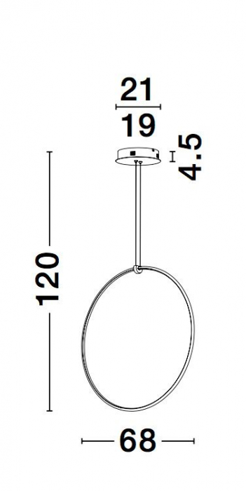 Lustra pendul cerc negru Nikom Ø68 cm iluminare LED dimabila, design minimalist, 9820591 - Novaluce [9]