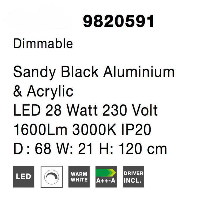 Lustra pendul cerc negru Nikom Ø68 cm iluminare LED dimabila, design minimalist, 9820591 - Novaluce [10]