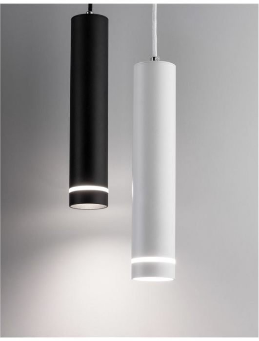 Lustra pendul cilindric negru/alb Lanto, metal, inaltime reglabila, 9387004 - Novaluce [10]