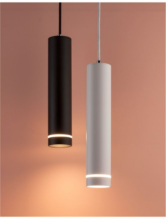 Lustra pendul cilindric negru/alb Lanto, metal, inaltime reglabila, 9387004 - Novaluce [8]