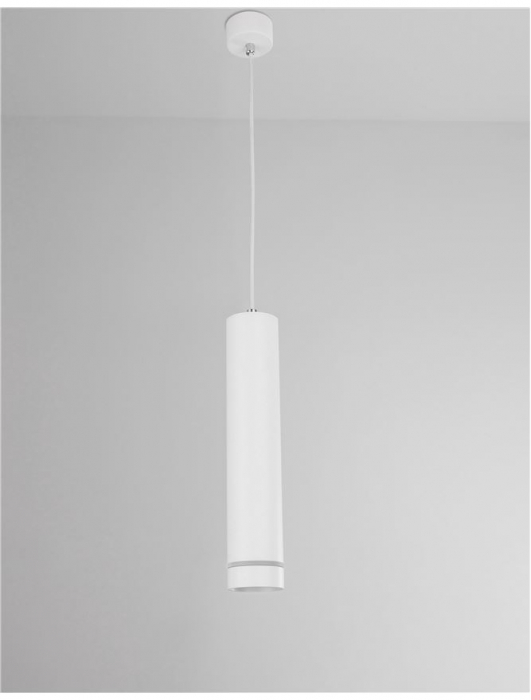Lustra pendul cilindric negru/alb Lanto, metal, inaltime reglabila, 9387004 - Novaluce [3]