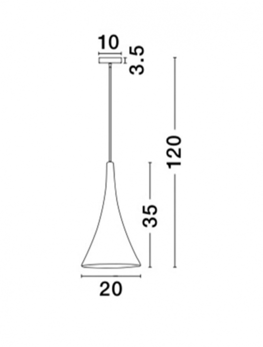 Lustra pendul conic maro Vemor Ø 20 cm metal, inaltime reglabila, 8942204 - Novaluce [3]