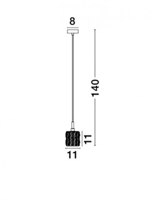 Lustra pendul din cristal transparent Valeri, Ø 11 cm, baza metal cromat, 8538101 - Novaluce [3]