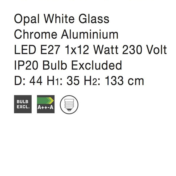 Lustra pendul din sticla alba Roder Ø 32/44 cm, inaltime reglabila, 4619601 - Novaluce [4]