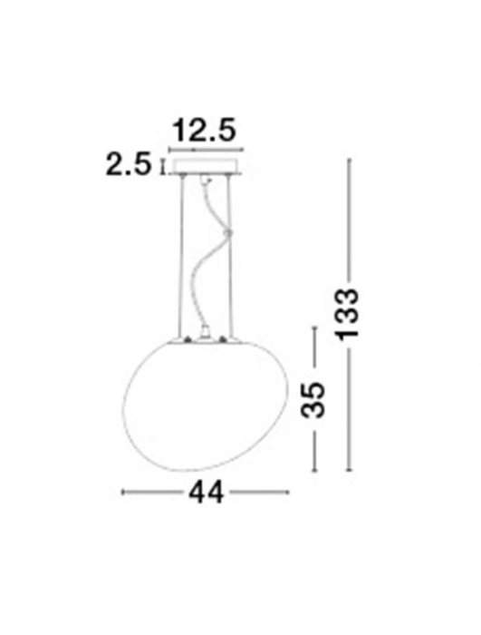 Lustra pendul din sticla alba Roder Ø 32/44 cm, inaltime reglabila, 4619601 - Novaluce [3]