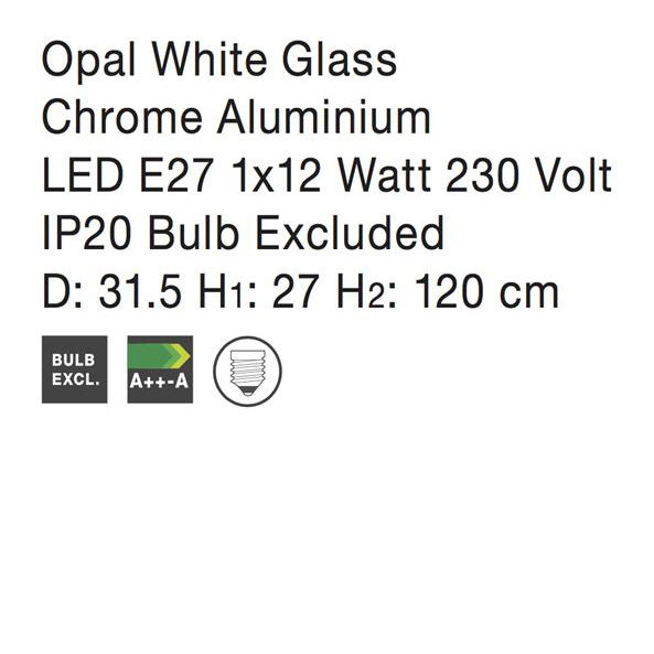 Lustra pendul din sticla alba Roder Ø 32/44 cm, inaltime reglabila, 4619601 - Novaluce [8]