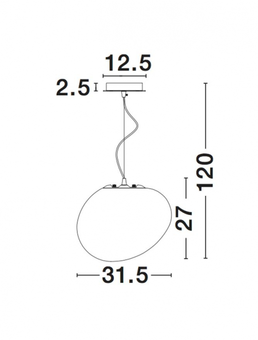 Lustra pendul din sticla alba Roder Ø 32/44 cm, inaltime reglabila, 4619601 - Novaluce [7]