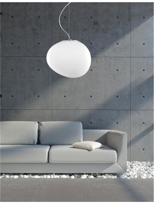 Lustra pendul din sticla alba Roder Ø 32/44 cm, inaltime reglabila, 4619601 - Novaluce [2]