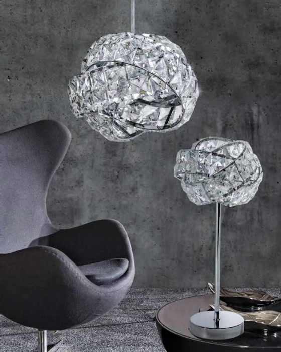 Lustra pendul extravaganta Amelie abajur cristale, design modern, 1 bec, AZ 2104 - Azzardo [4]