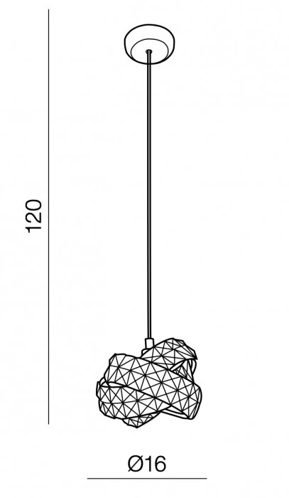 Lustra pendul extravaganta Amelie abajur cristale, design modern, 1 bec, AZ 2104 - Azzardo [3]