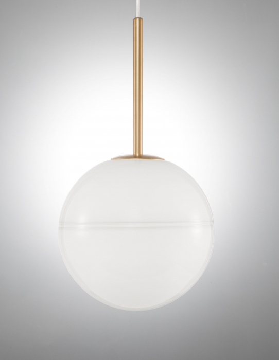 Lustra pendul glob alb cu auriu Ganiza Ø25 cm, sticla opal, E27, 9960612 - Novaluce [3]