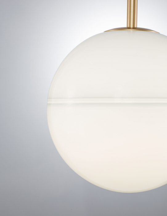 Lustra pendul glob alb cu auriu Ganiza Ø25 cm, sticla opal, E27, 9960612 - Novaluce [2]