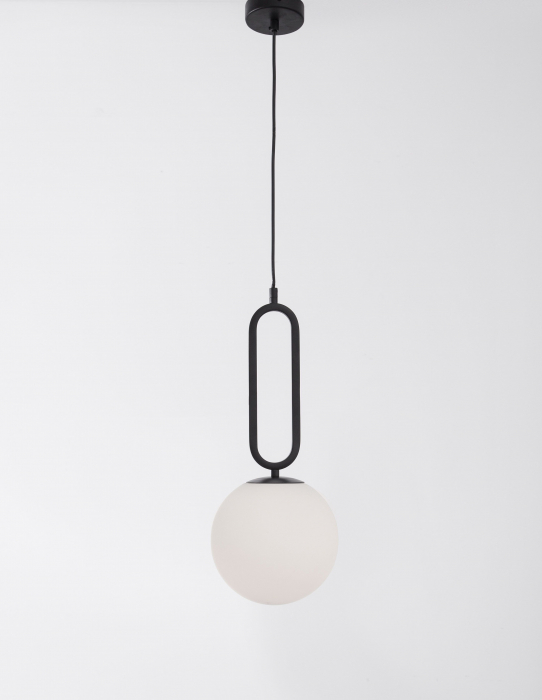 Lustra pendul glob alb cu auriu/negru Junia Ø20/25 cm, design modern, sticla/metal, 9191201 - Novaluce [10]