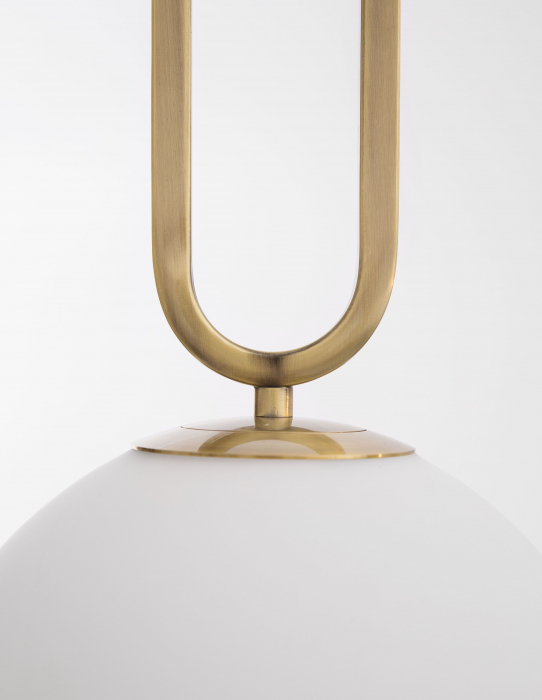 Lustra pendul glob alb cu auriu/negru Junia Ø20/25 cm, design modern, sticla/metal, 9191201 - Novaluce [3]