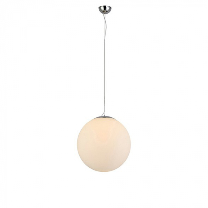 Lustra pendul glob alb sticla Pelayo stil minimalist, diverse dimensiuni, detalii metal crom, AZ 2516 - Azzardo [2]