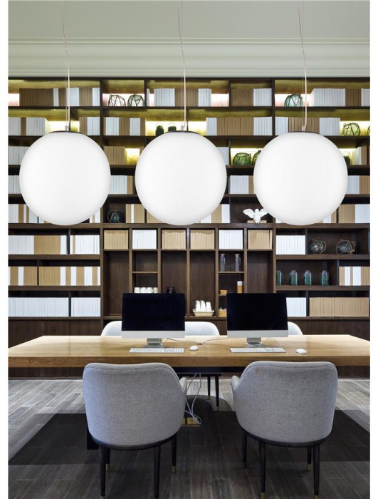 Lustra pendul glob de sticla alba Ebra Ø 30/40/50 cm, inaltime reglabila, 620422 - Novaluce [9]