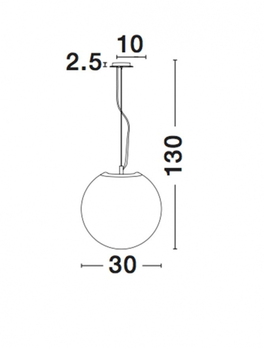 Lustra pendul glob de sticla alba Ebra Ø 30/40/50 cm, inaltime reglabila, 620422 - Novaluce [7]