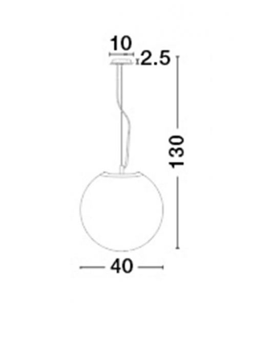 Lustra pendul glob de sticla alba Ebra Ø 30/40/50 cm, inaltime reglabila, 620422 - Novaluce [3]