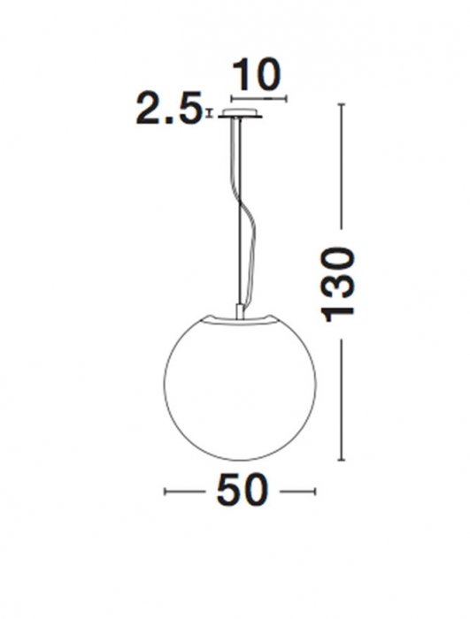 Lustra pendul glob de sticla alba Ebra Ø 30/40/50 cm, inaltime reglabila, 620422 - Novaluce [11]