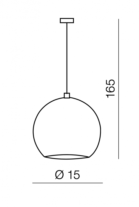 Lustra pendul glob metal negru lucios/auriu Clopas Ø 15, design modern, AZ 1033 - Azzardo [6]