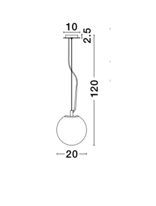 Lustra pendul glob sticla si interior acrilic Zavia, diverse dimensiuni, inaltime reglabila, 9361741 - Novaluce [6]