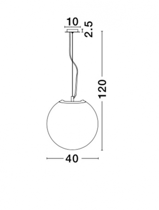 Lustra pendul glob sticla si interior acrilic Zavia, diverse dimensiuni, inaltime reglabila, 9361741 - Novaluce [2]