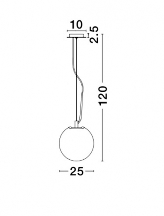 Lustra pendul glob sticla si interior acrilic Zavia, diverse dimensiuni, inaltime reglabila, 9361741 - Novaluce [10]