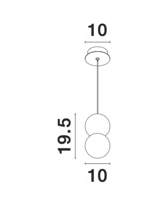 Lustra pendul gri/alba beton Chiro Ø 10 cm, abajur sferic de sticla, inaltime reglabila, 9704191 - Novaluce [17]