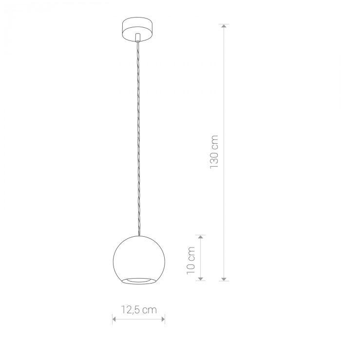 Lustra pendul gri inaltime reglabila, design Nikan, abajur beton glob, 9696 - Nowodworski [3]