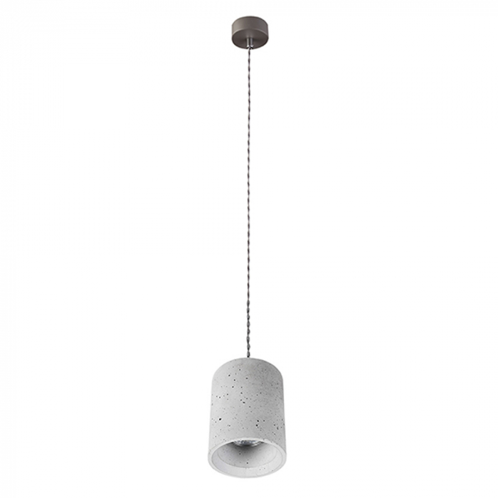 Lustra pendul gri inaltime reglabila, design Rahim, abajur cilindric beton, 9391 - Nowodworski [1]