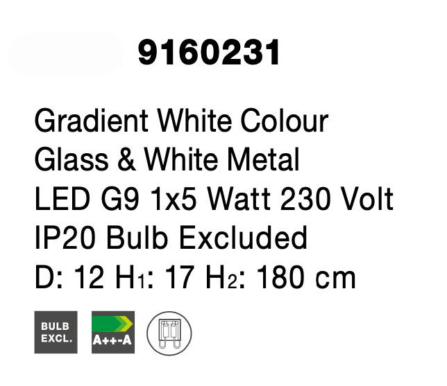 Lustra pendul Ice forma cub gheata, 1xG9, sticla gradient, 9160231 - Novaluce [8]