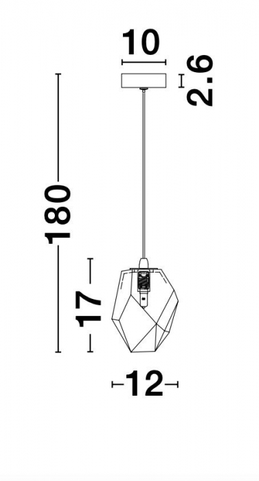 Lustra pendul Ice forma cub gheata, 1xG9, sticla gradient, 9160231 - Novaluce [7]