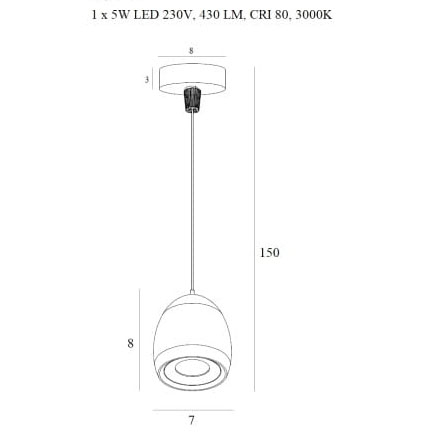 Lustra pendul iluminare LED Devan negru Ø 7 cm din metal, inaltime reglabila, P0433 - Maxlight [4]