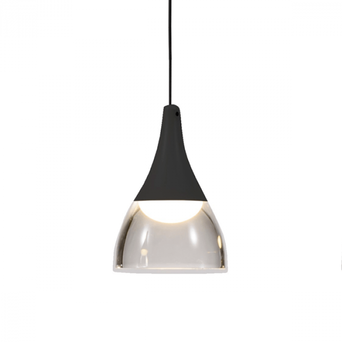 Lustra pendul LED alba/neagra Londyn, abajur acril transparent/aluminiu, AZ 2909 - Azzardo [3]