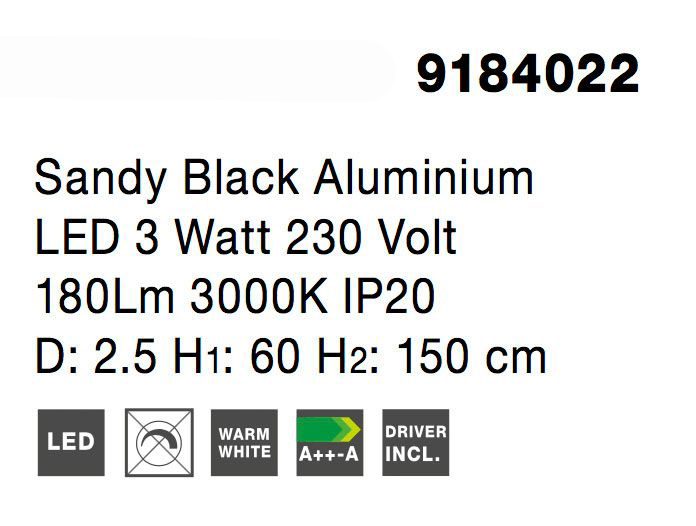 Lustra pendul LED alba/neagra Youri Ø2.5x60 cm, metal, 9184021 - Novaluce [7]