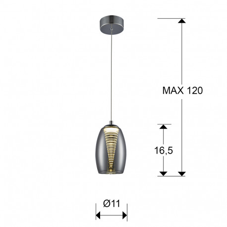 Lustra pendul LED crom Loupi, abajur din sticla si policarbonat, inaltime reglabila, 584102 - Schuller [2]